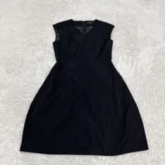 BARNEYS NEW YORK ノースリーブワンピース トリアセテート 黒色のサムネイル
