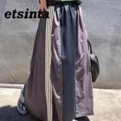 etsinta エシンタ リメイクジャージボリュームスカート　チャコールグレー