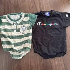 ロンパース2点セットバースデイ　男の子Champion ミッキー 70