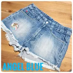 希少　エンジェルブルー　フリンジ　デニムショートパンツ　150cm　平成レトロ