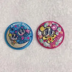 ナルミヤ キャラクターズ　刺繍缶バッジビスケット　エンジェルブルー　ナカムラくん