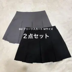 【美品】ジーユー GU ローウエスト プリーツ ミニスカート M 2色セット