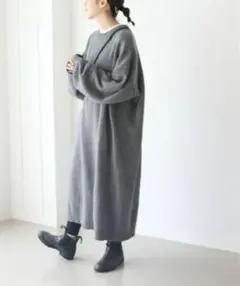 canal jean via jクルーネックニットワンピース