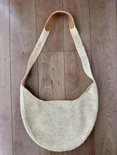 【美品】ヘレンカミンスキー ラフィアショルダーバッグ ベージュ滝沢眞紀子のサムネイル