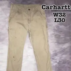 Carhartt　ペインターパンツ　ベージュ　W32 L30　汚れ　USA古着