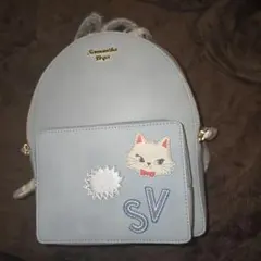 Samantha Vegaライトブルー 猫刺繍 リュック