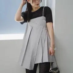 カスタネ＊プリーツラップチュニック キャミソール ビスチェ 新品