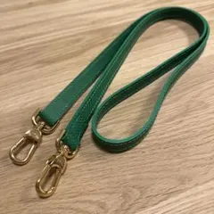 LONGCHAMP 　レザーストラップ　グリーン