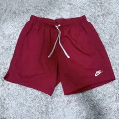 NIKE ウーブン ショートパンツ M 赤 レッド ハーフ ナイロン 水陸両用