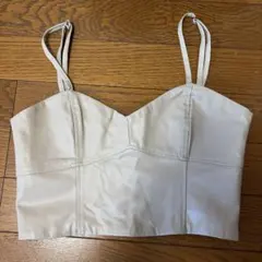 ZARA ベージュ 合成皮革 ビスチェ XS