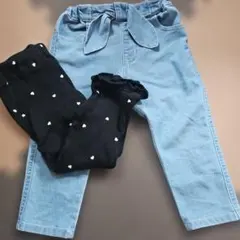 seraph　アプレレクールデニム風パンツとハートレギンスセット