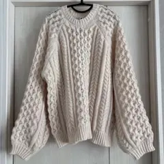 179/WG NICOLE CLUB ケーブルニットセーター オーバーサイズ