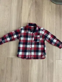 無印良品　チェック柄長袖シャツ 100cm