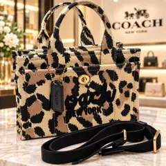 COACH コーチ カーゴトート レオパード2WAY ショルダーバッグCCG01