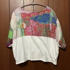 ビュルデサボン　マルチカラー 五分袖 トップス