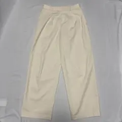 ユニクロ UNIQLO タックワイドパンツ コットン オフホワイト M