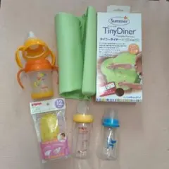 哺乳瓶、マグマグ、ポータブルお食事マット、スプーンフォークセット