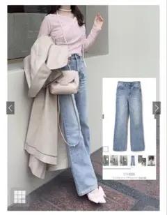 新品タグ付き♡GRL ワイドセミフレアデニムパンツ［cu136］のサムネイル