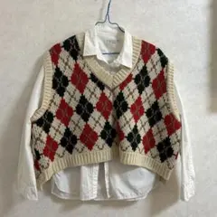 ohotoro オオトロ アーガイルニットベスト