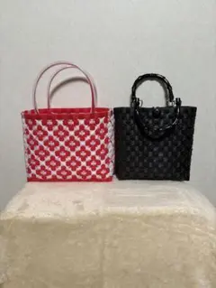PPバンド かごバッグ ２個セットのサムネイル