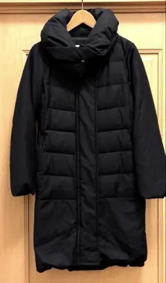 PLST ブラック ロングダウンコート　 ベルト付き