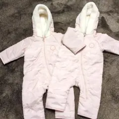 バギーオール　カバーオール　ジャンプスーツ　ベビー　2枚　50-70cm　双子