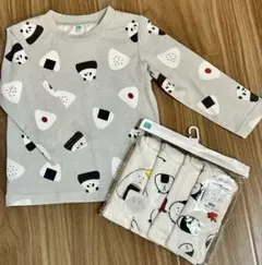 新品 パンダ おにぎり デザイン 長袖カットソー スタイセット