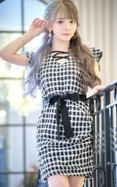 Tika ティカ ツイードチェックワンピース