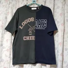 しまむら　LOGOS DAYS　リメイク風配色ロゴ切り替えTシャツ　男女兼用