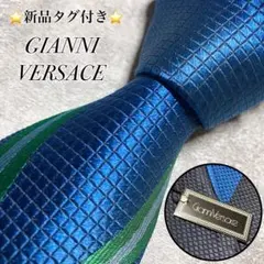 【新品タグ付き】　ジャンニヴェルサーチ　ネクタイ　光沢感　総柄　日本製　シルク