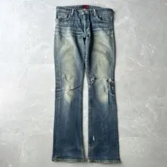 90s Edwin503 雰囲気系 フレアデニム usa古着 w30 鬼ヒゲ