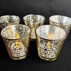 ガラス製キャンドルホルダー5個セット
