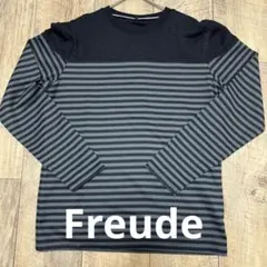 Freude 黒とグレーのストライプ 長袖カットソー 24A496