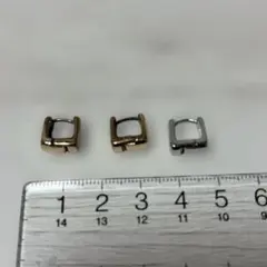 【GOLDY】スクエアピアス 3点セット(ゴールド2点、シルバー1点)