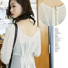 ラスト1点♡1333円→888円☆ZIP付き2wayシフォントップス