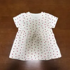 プチバトー ハート柄ワンピース 6m