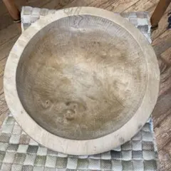 美品】古道具 木鉢 こね鉢 くり抜き アンティーク 無垢材 大型 民藝
