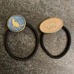 ヘアゴム　2点セット　ネコ　猫　キャット