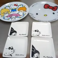 サンリオキャラクター皿セット（ハローキティ、マイメロディ）