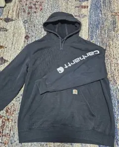 Carhartt カーハート ロゴスリーブ パーカー グレー フーディ XL