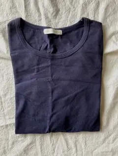 【美品】yohaku　うなぎの寝床　七分袖　Tシャツ　SS ネイビー