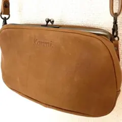 Kammi ふかふかがま口ショルダーバッグ　レザー