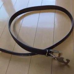 ブラウンレザーベルト フック式バックル