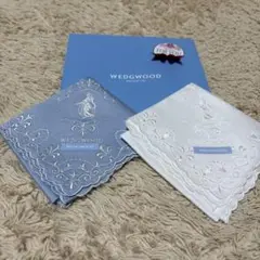 【新品未使用】WEDGWOOD 刺繍入りハンカチ 2枚セット