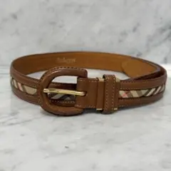 ✨美品 BURBERRY バーバリー ベルト ノバチェック ブラウン ホースロゴ