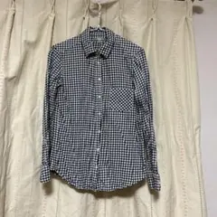 UNIQLO 長袖シャツ M ブラック・ホワイトチェック　ギンガムチェック