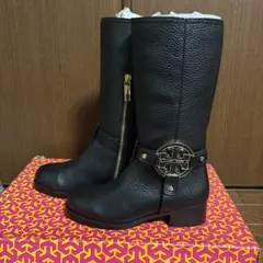 新品 TORY BURCH トリーバーチ ジョッキーブーツ ブラック 22.5