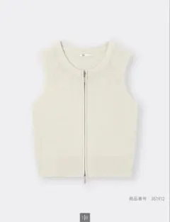ダブルジップセーター［ノースリーブ］off white Mサイズ GU