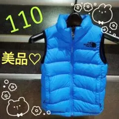 ✾美品THE NORTH FACEノースフェイス ダウンベストブルー 110 ㌢