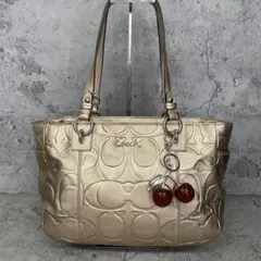 COACH コーチ トートバッグ オプアート サテンキャンバス 馬車ロゴ